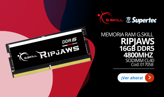 MEMORIA RAM G.SKILL RIPJAWS 16GB DDR5 4800MHZ SODIMM CL40